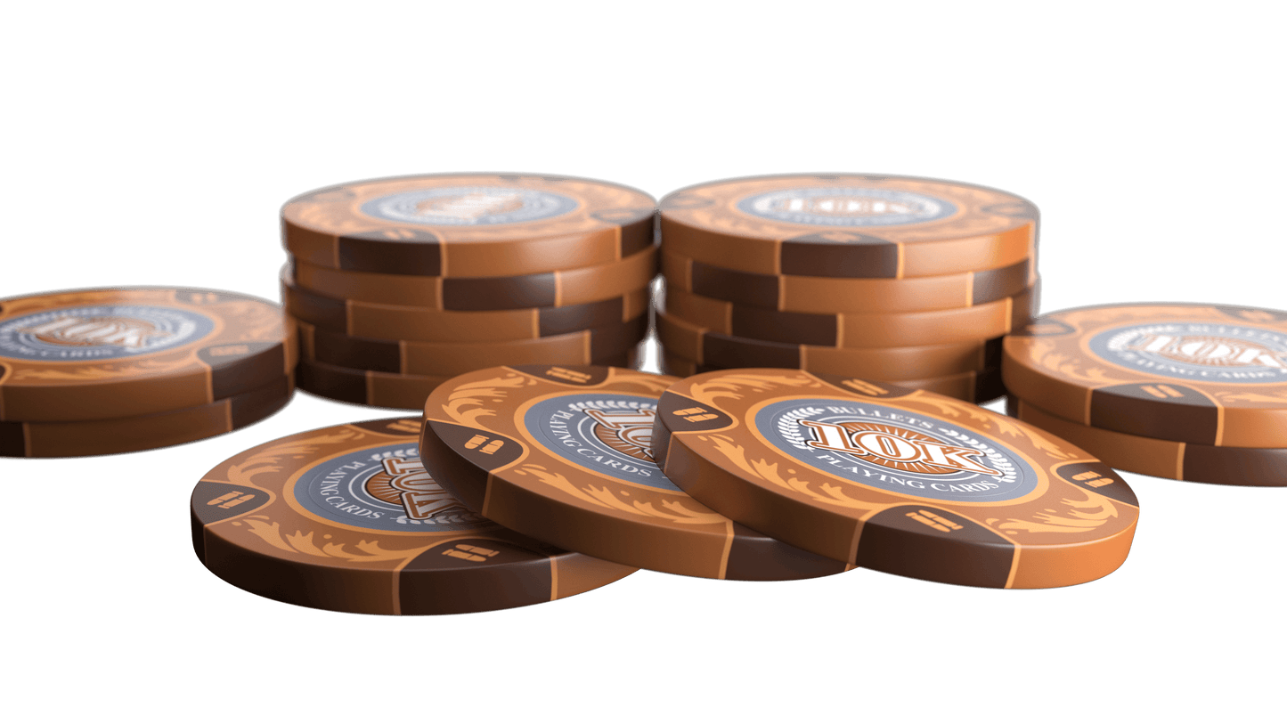 Clay Poker Chips “Tony” with Denominations – Roll of 20 | Bullets Cards