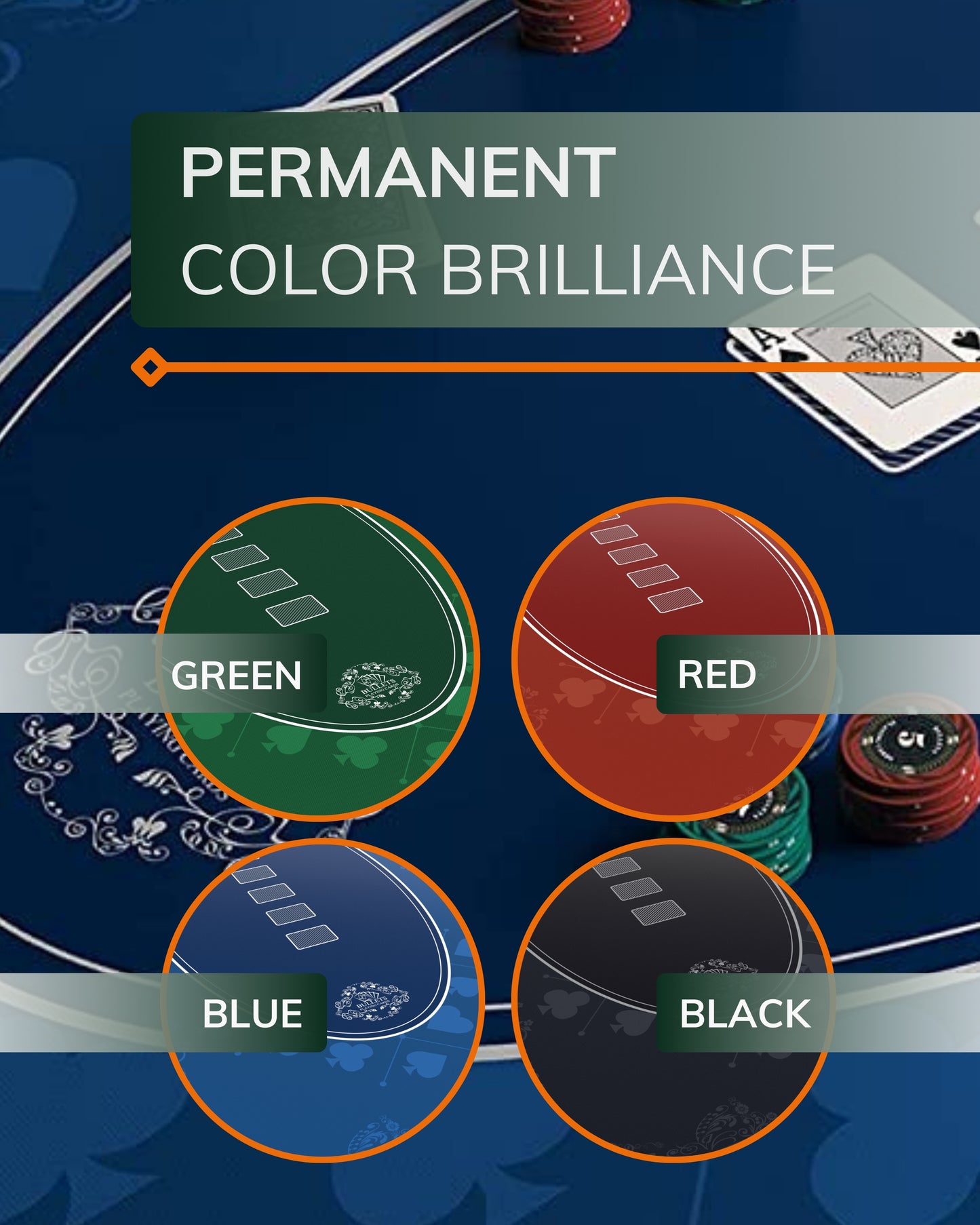 Poker Mat - Casino Design - Different Colors And Sizes - Rectangular
