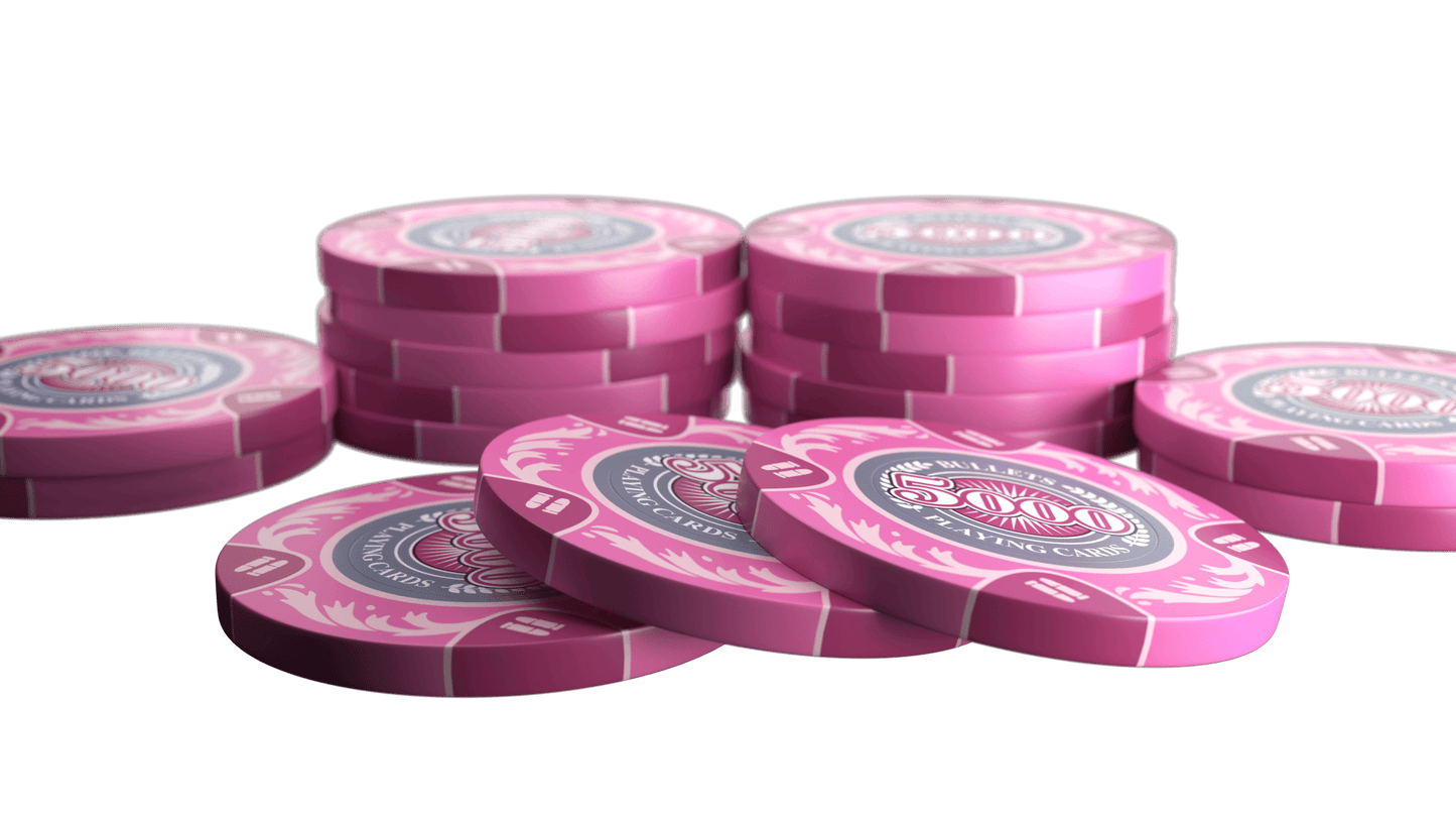 Clay Poker Chips “Tony” with Denominations – Roll of 20 | Bullets Cards