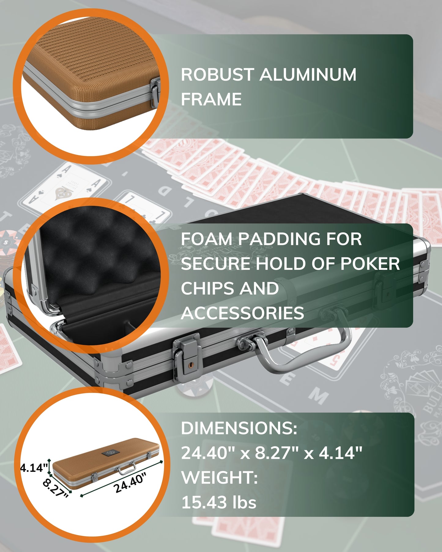 Poker case with 500 ceramic poker chips 'Silvio' with Denominations