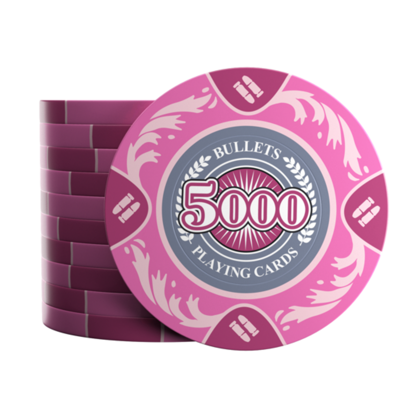 Clay Poker Chips “Tony” with Denominations – Roll of 20 | Bullets Cards