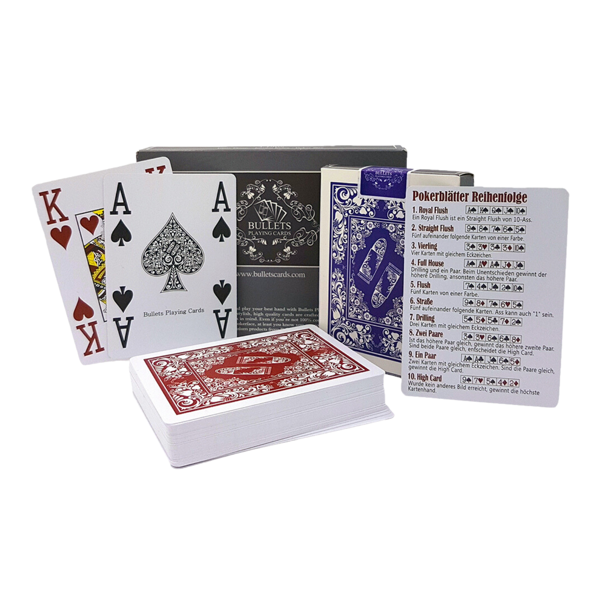 Masenghini POKER 900 - Jeu de 55 cartes cartonnées plastifiées - Format  Poker XL - 4 index standards