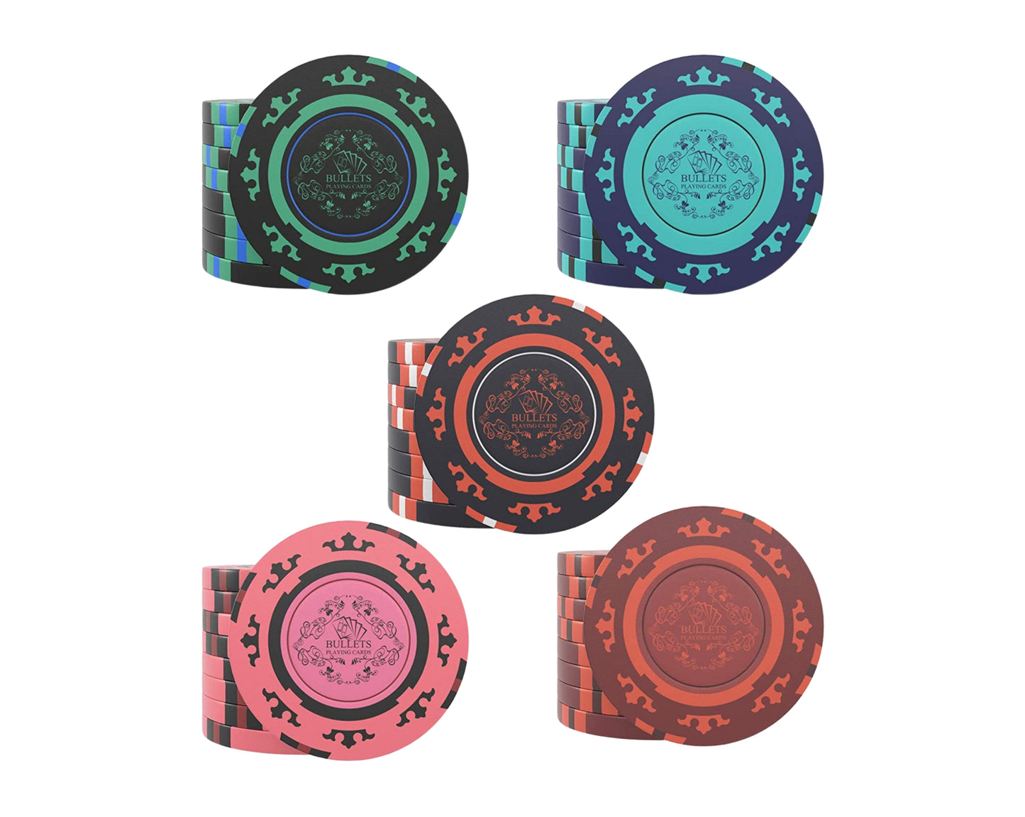 Clay Poker Chips "Corrado" without values - roll of 20 pcs
