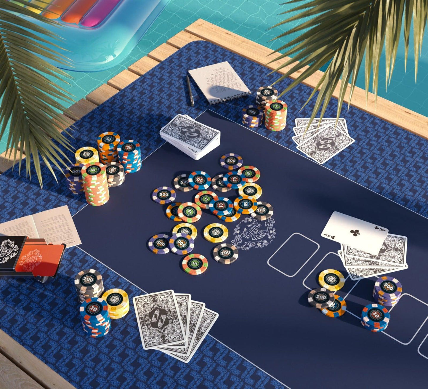Ceramic poker chips "Richie" with values - roll of 25 pcs