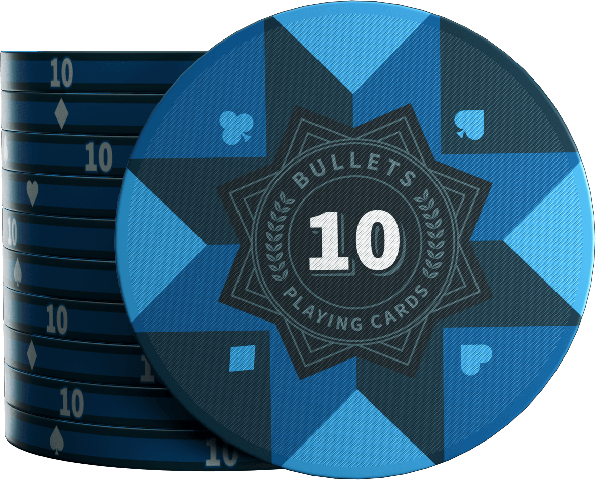 Ceramic poker chips "Paulie" with values role of 25 pcs Bullets