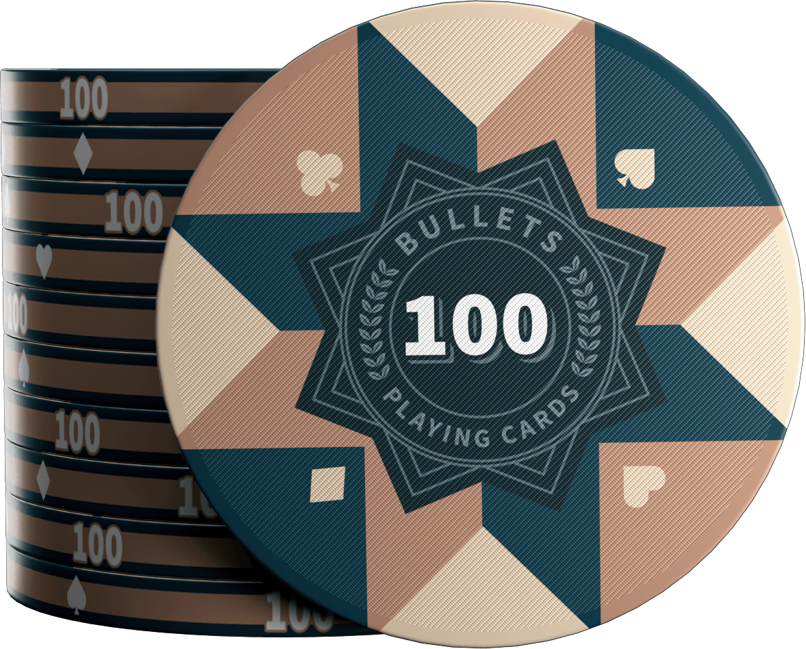 Ceramic poker chips "Paulie" with values - roll of 25 pcs