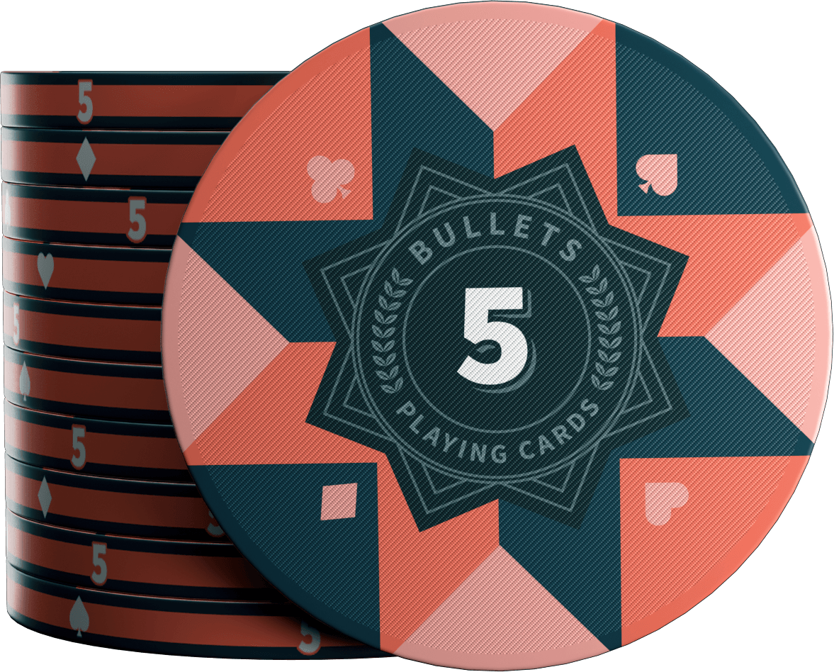 Ceramic poker chips "Paulie" with values - roll of 25 pcs