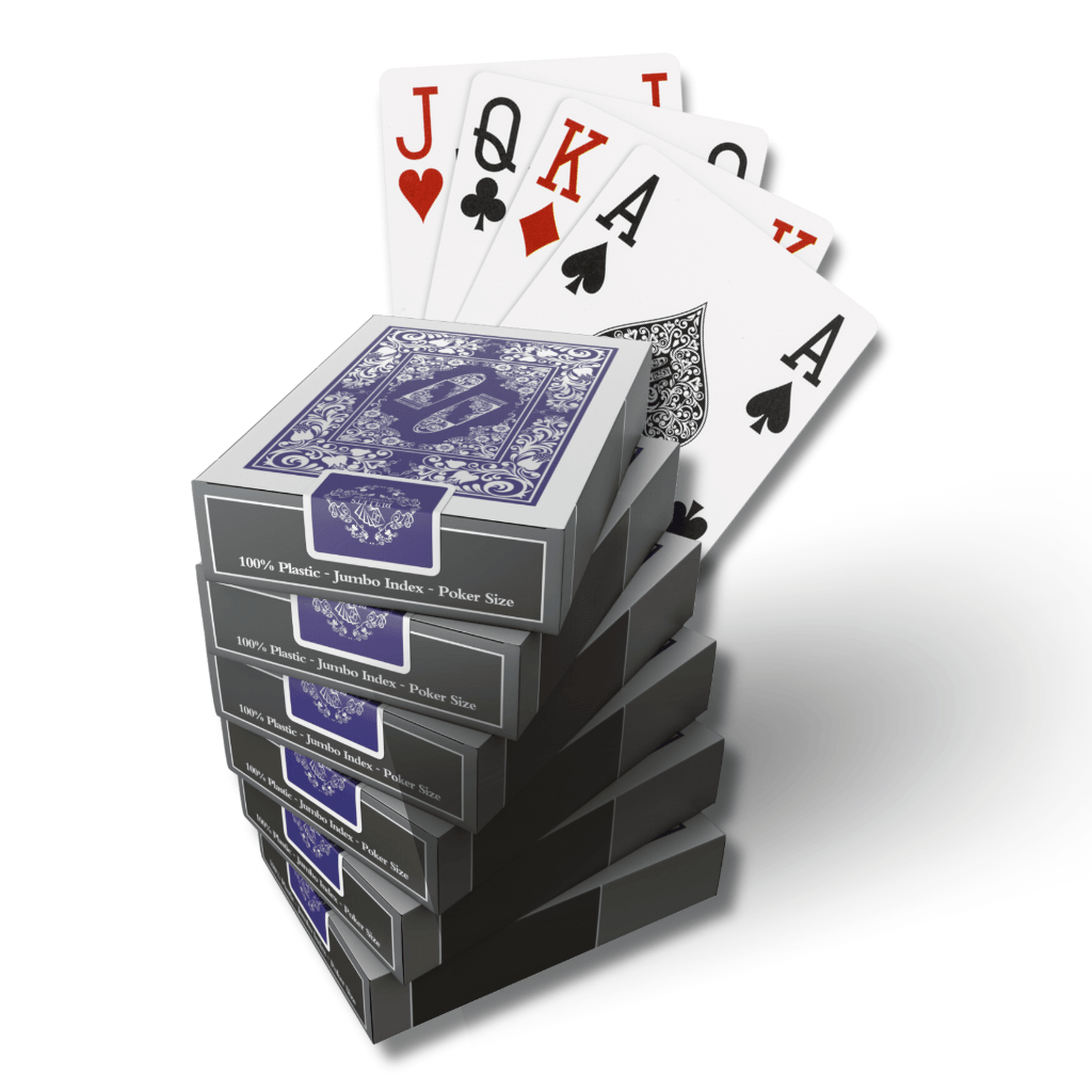 "Blackjack Deal" - 6x deck of cards of one color (red/blue) - Poker-Size - Jumbo Index