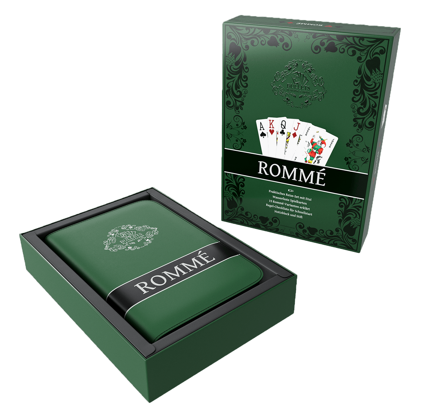 Rummy Set – Faux Leather Case with Cards, Rules & Score Pad