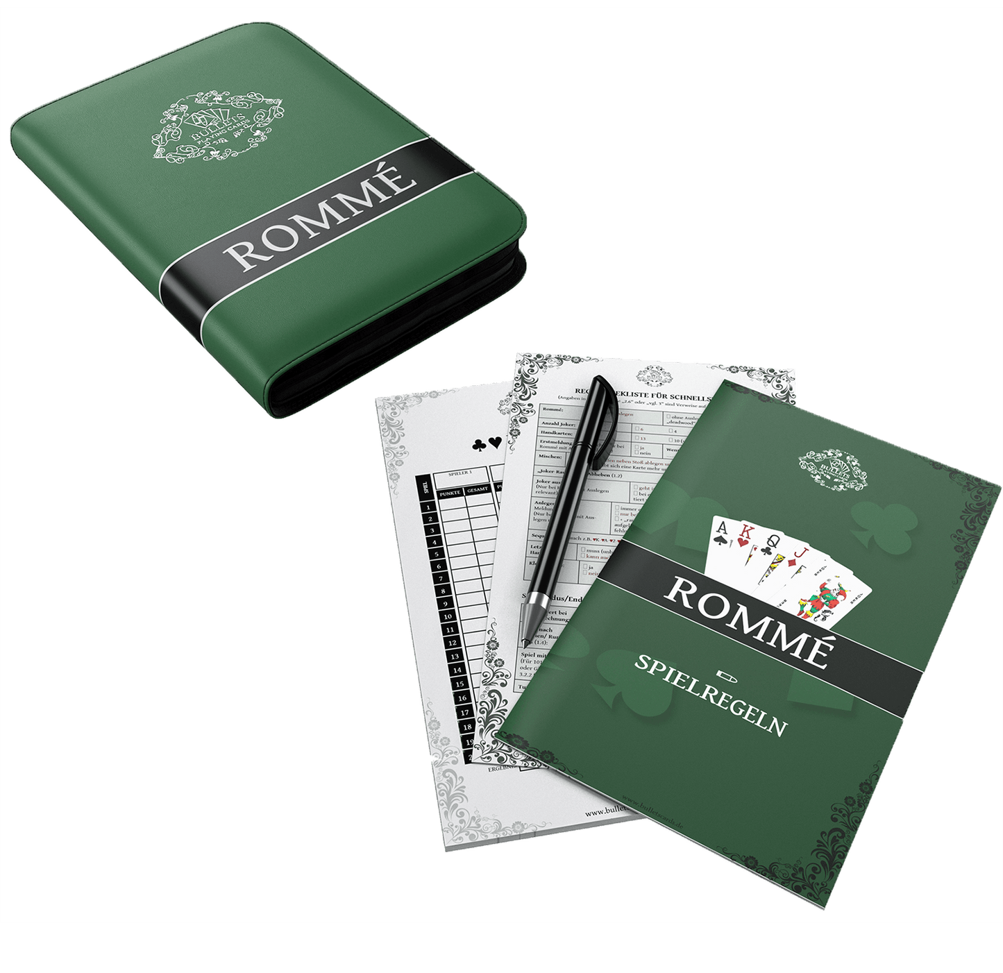 Rummy Set – Faux Leather Case with Cards, Rules & Score Pad
