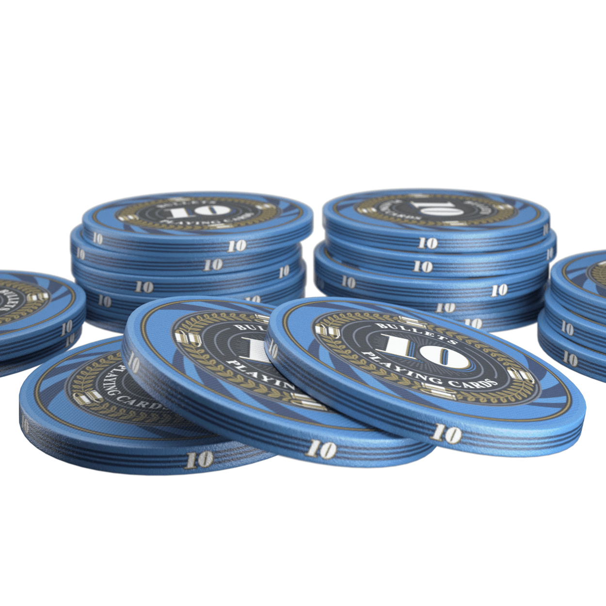Ceramic poker chips "Silvio" with values - roll of 25 pcs