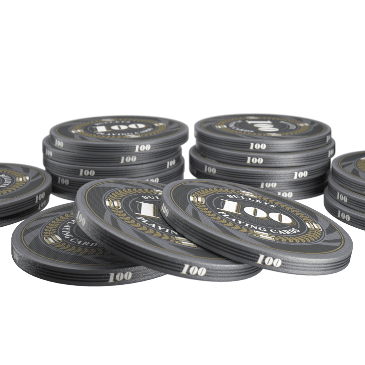 Ceramic poker chips "Silvio" with values - roll of 25 pcs