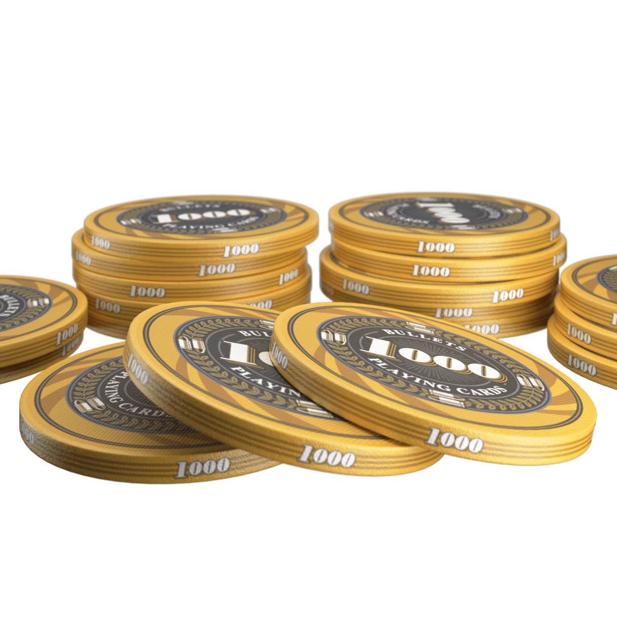 Ceramic poker chips "Silvio" with values - roll of 25 pcs