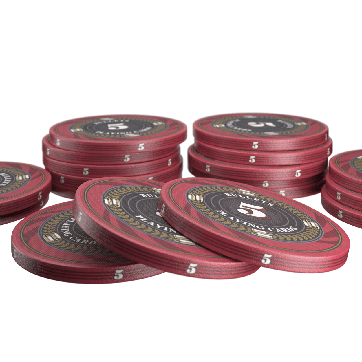 Ceramic poker chips "Silvio" with values - roll of 25 pcs