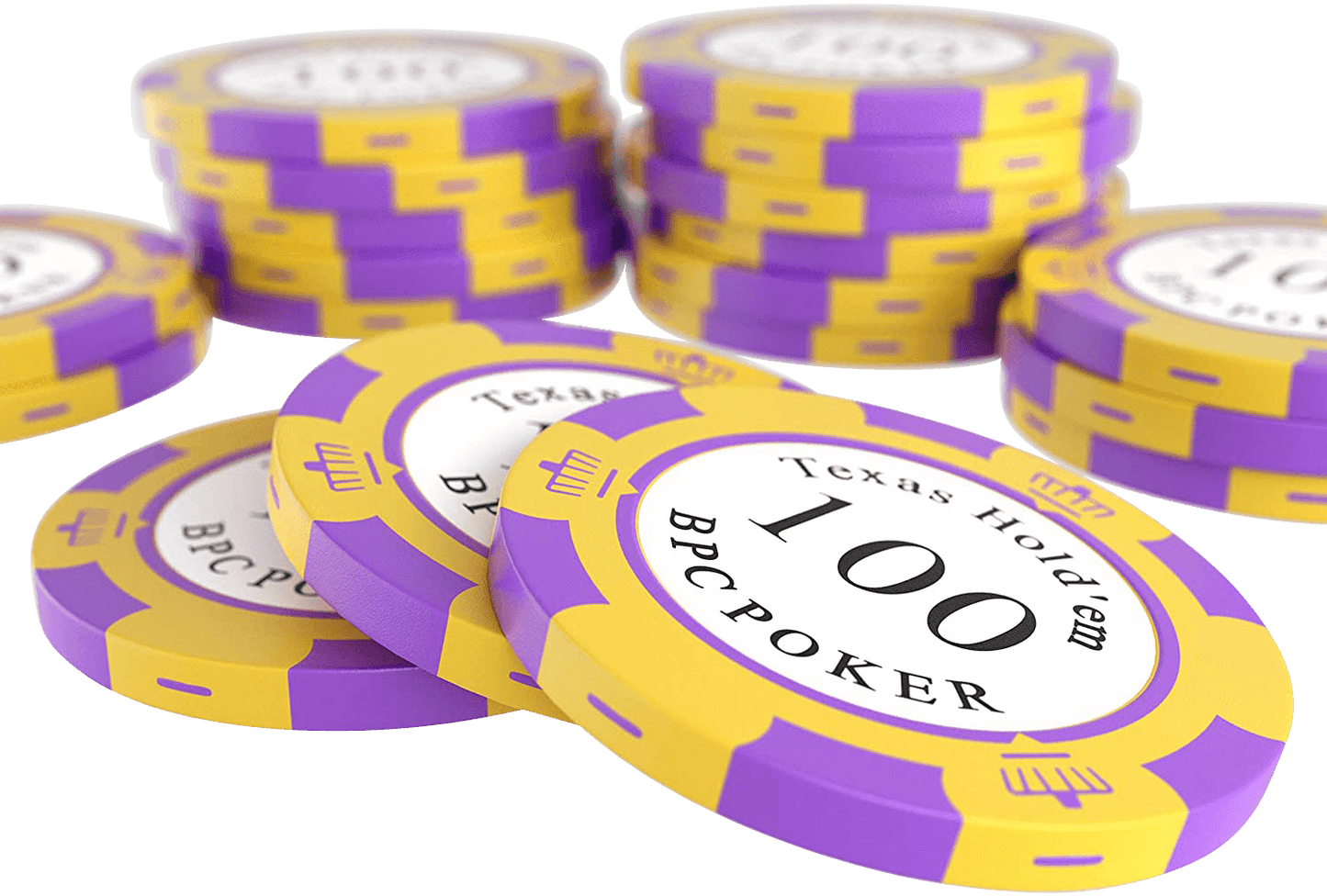 Clay poker chips "Carmela" with values - roll of 25 pcs