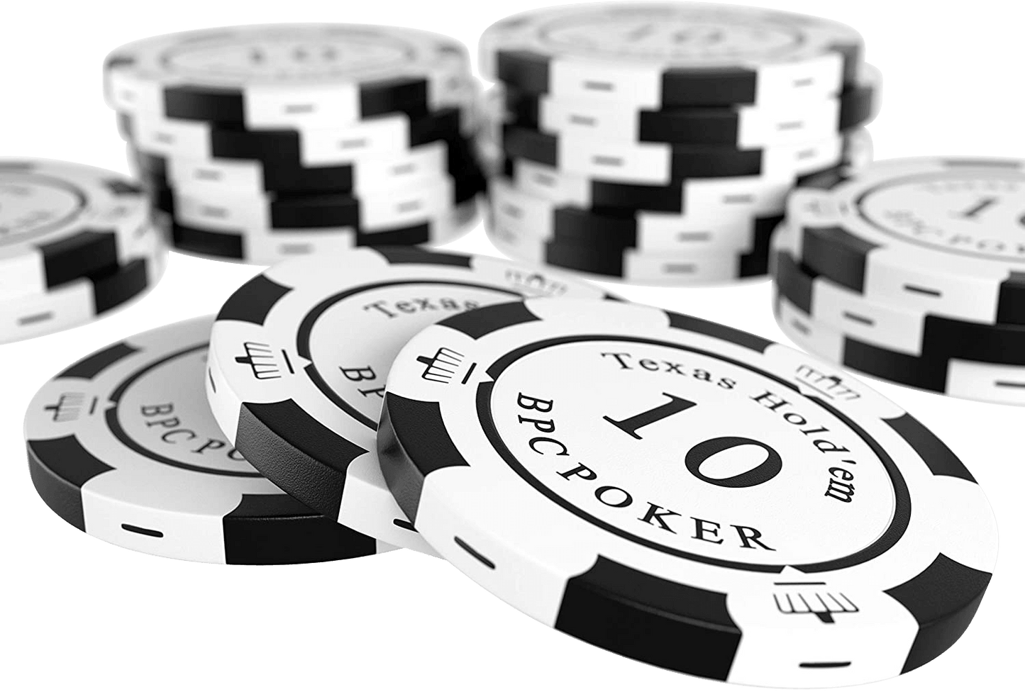 Clay poker chips "Carmela" with values - roll of 25 pcs