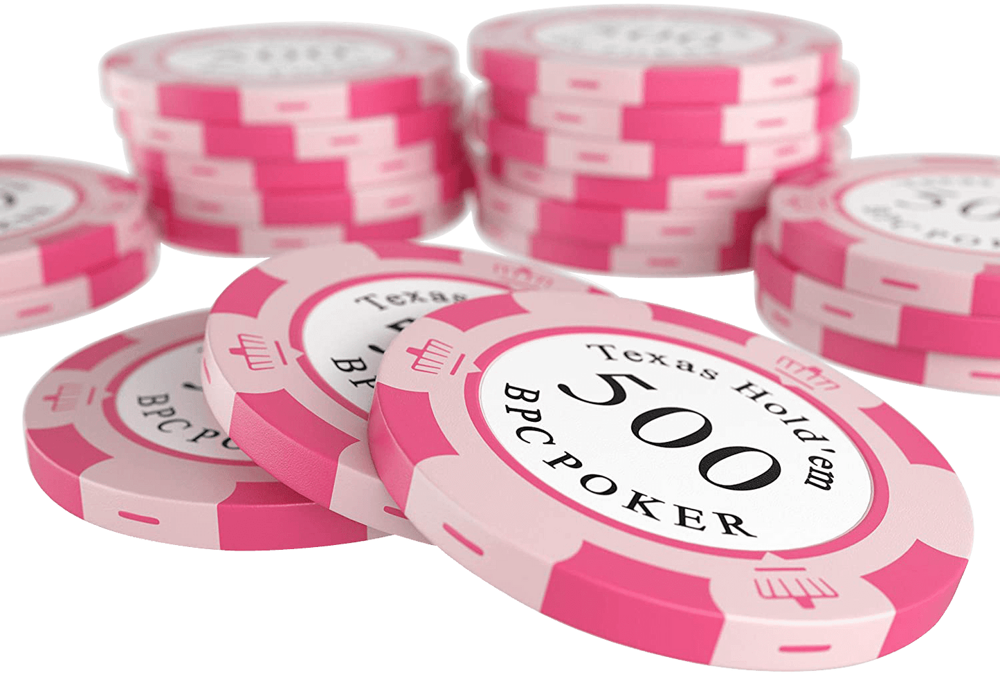 Clay poker chips "Carmela" with values - roll of 25 pcs