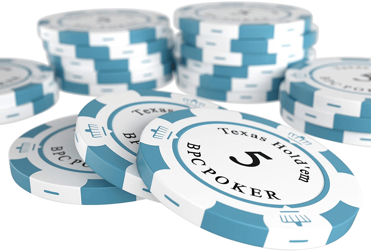Clay poker chips "Carmela" with values - roll of 25 pcs
