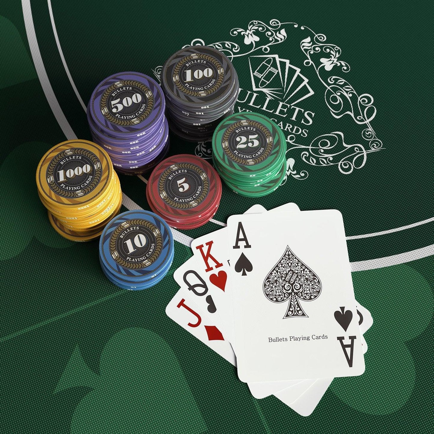 Ceramic poker chips "Silvio" with values - roll of 25 pcs