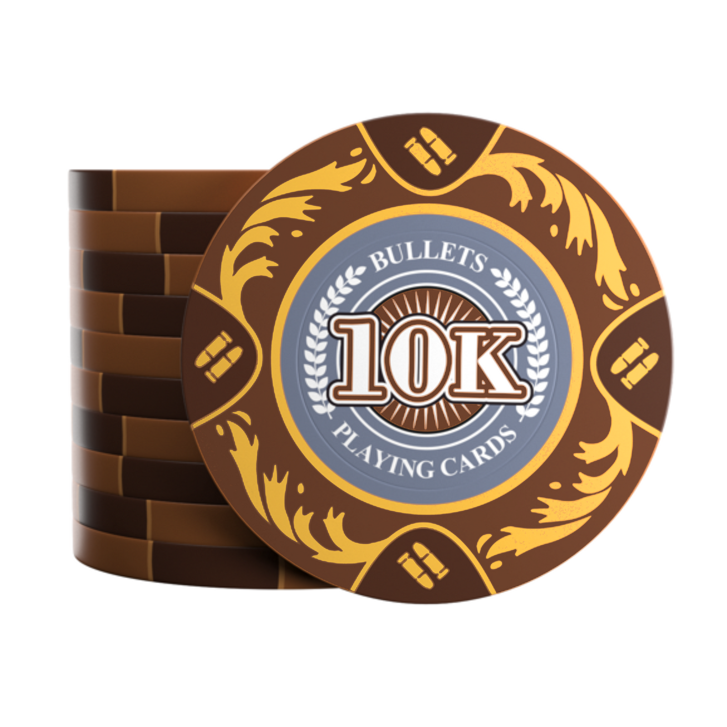 Clay Poker Chips “Tony” with Denominations – Roll of 20 | Bullets Cards