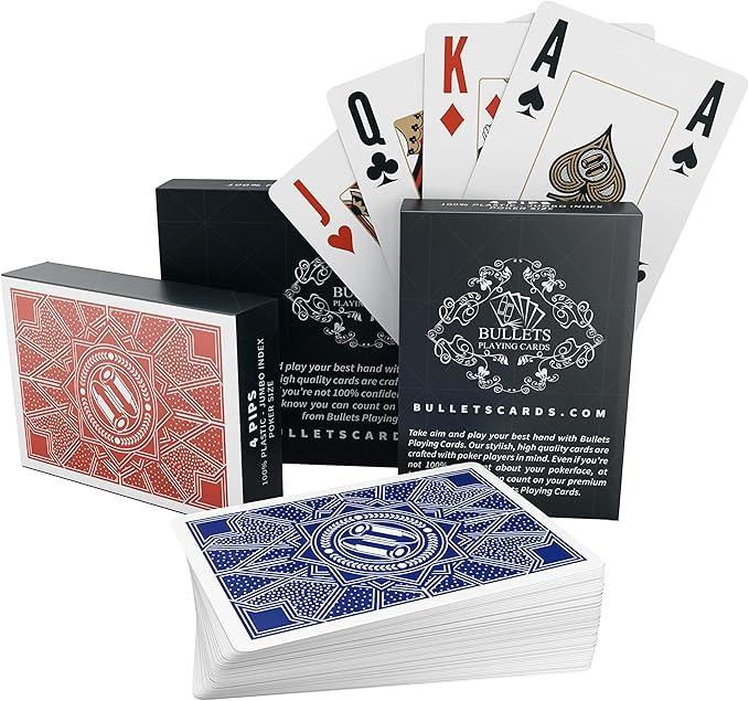 Plastic Poker Cards, Poker Size, Double Pack, Jumbo Index, 'Paulie' Design