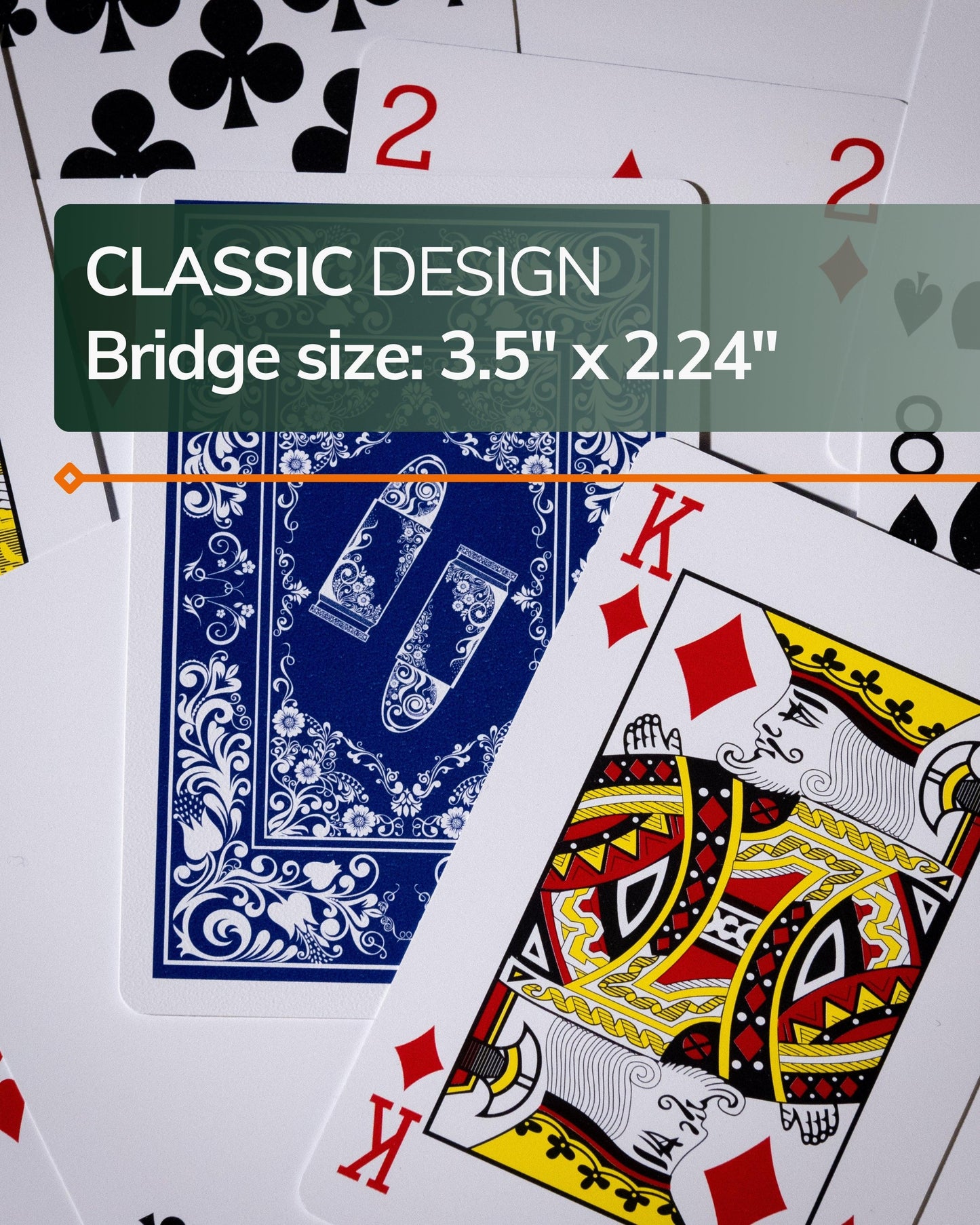 Plastic playing cards, bridge size, double pack, standard index