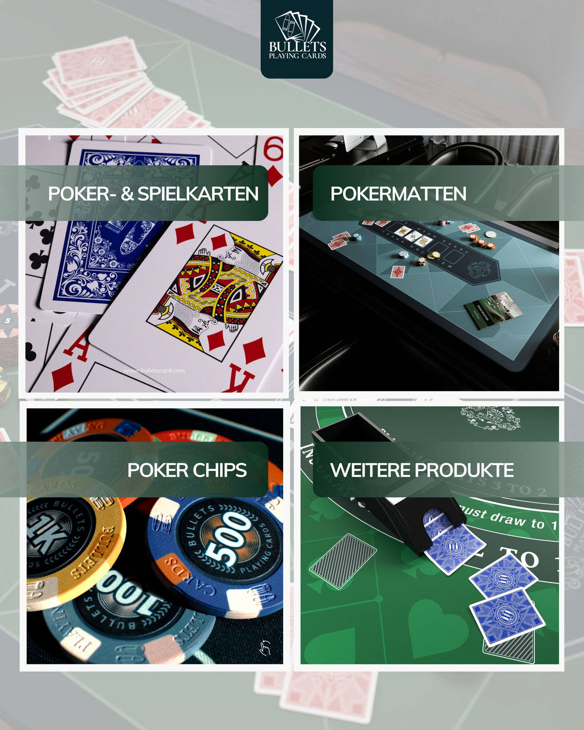 Bullet Card Poker Case with 300 Plastic Chips “Christopher” | Bullets Cards ...