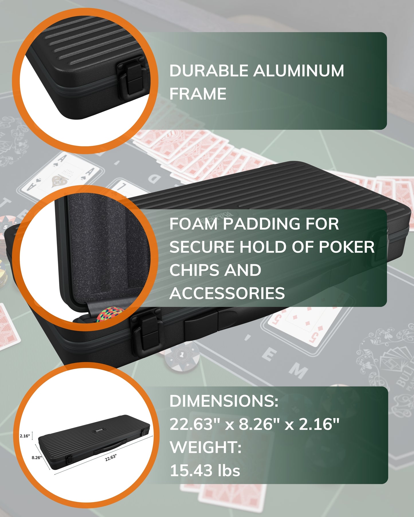 Poker case with 500 designer clay poker chips 'Salvatore' with values