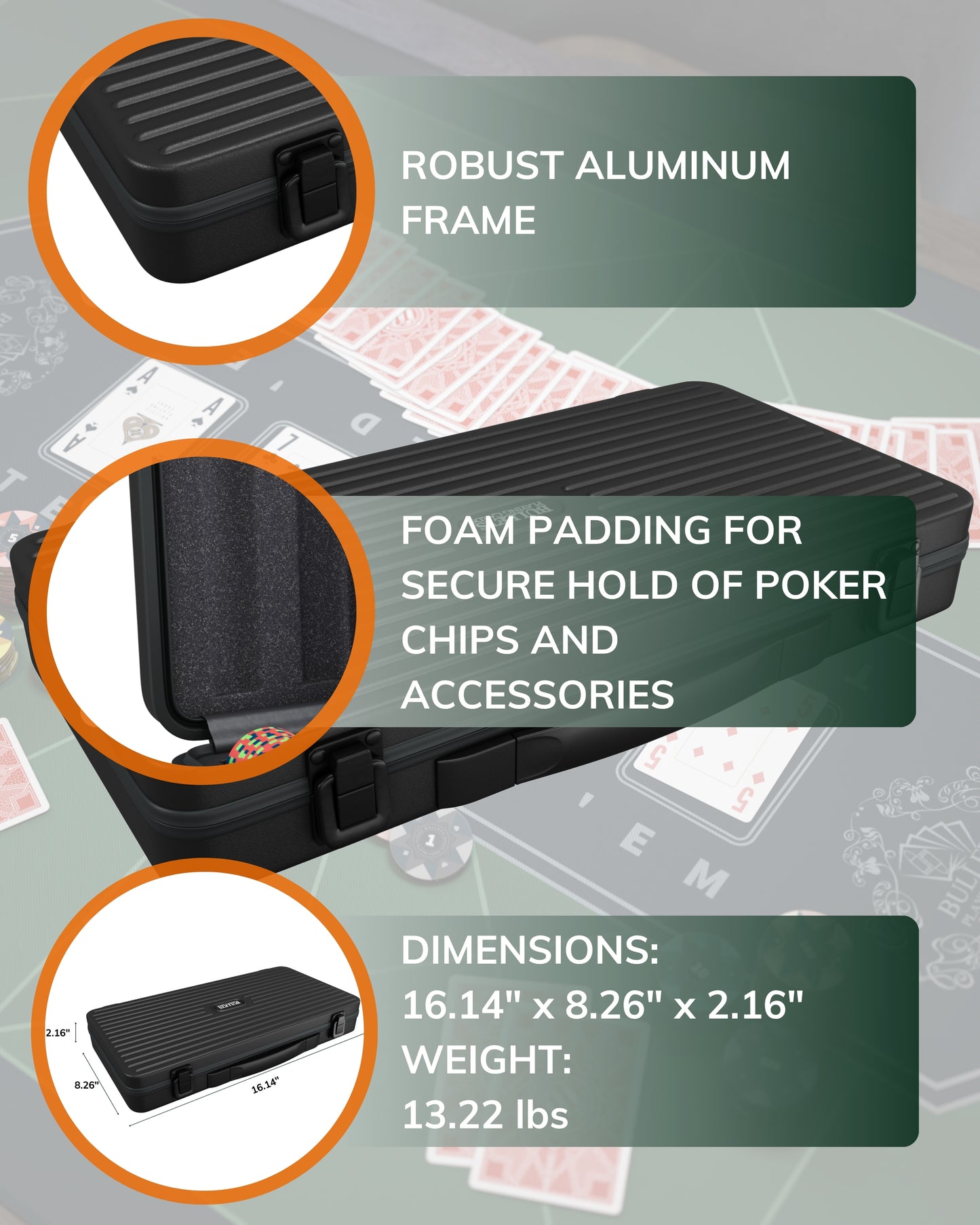 Poker case with 300 clay poker chips "Salvatore" with Denominations