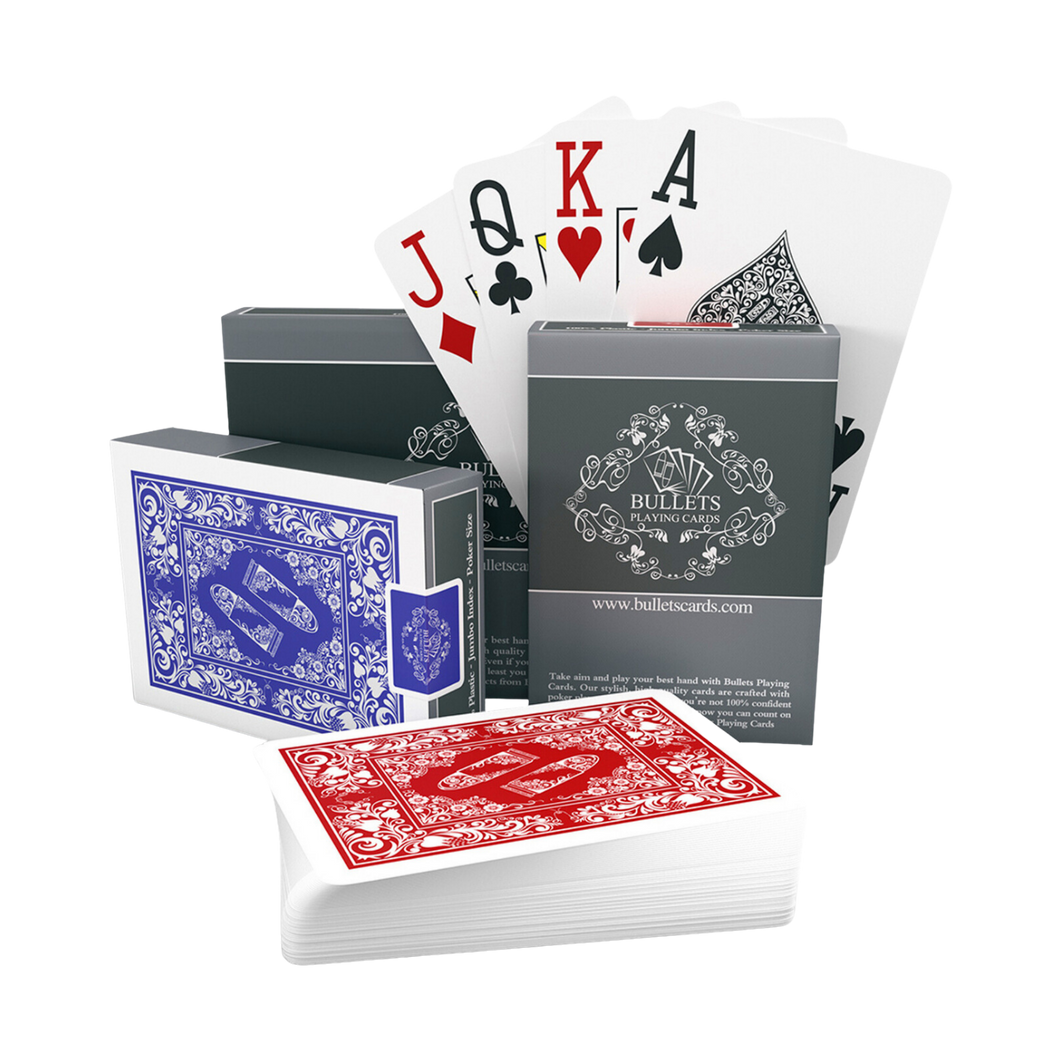 Plastic Poker Cards, Poker Size, Double Pack, Jumbo Index