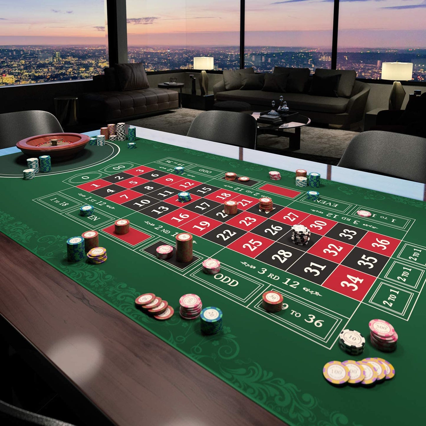 Roulette Mat – Casino Table Layout in Multiple Sizes