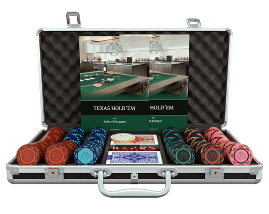 Poker case with 300 clay poker chips "Corrado" No Denominations