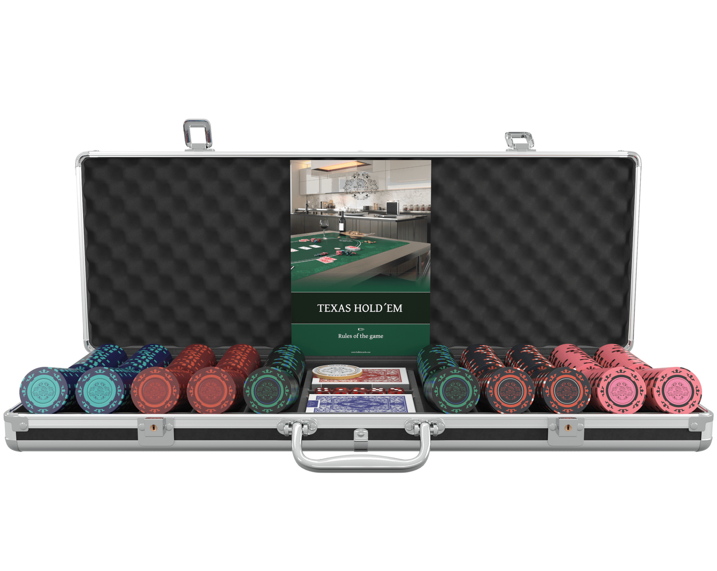 Poker case with 500 clay poker chips "Corrado" without Denominations