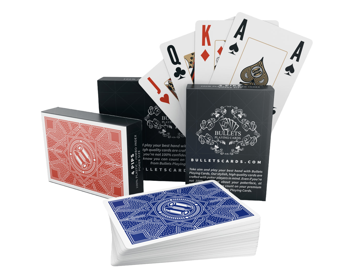 Plastic Poker Cards, Poker Size, Double Pack, Jumbo Index, 'Paulie' Design