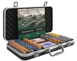 Poker case with 300 ceramic poker chips 'Richie' with values