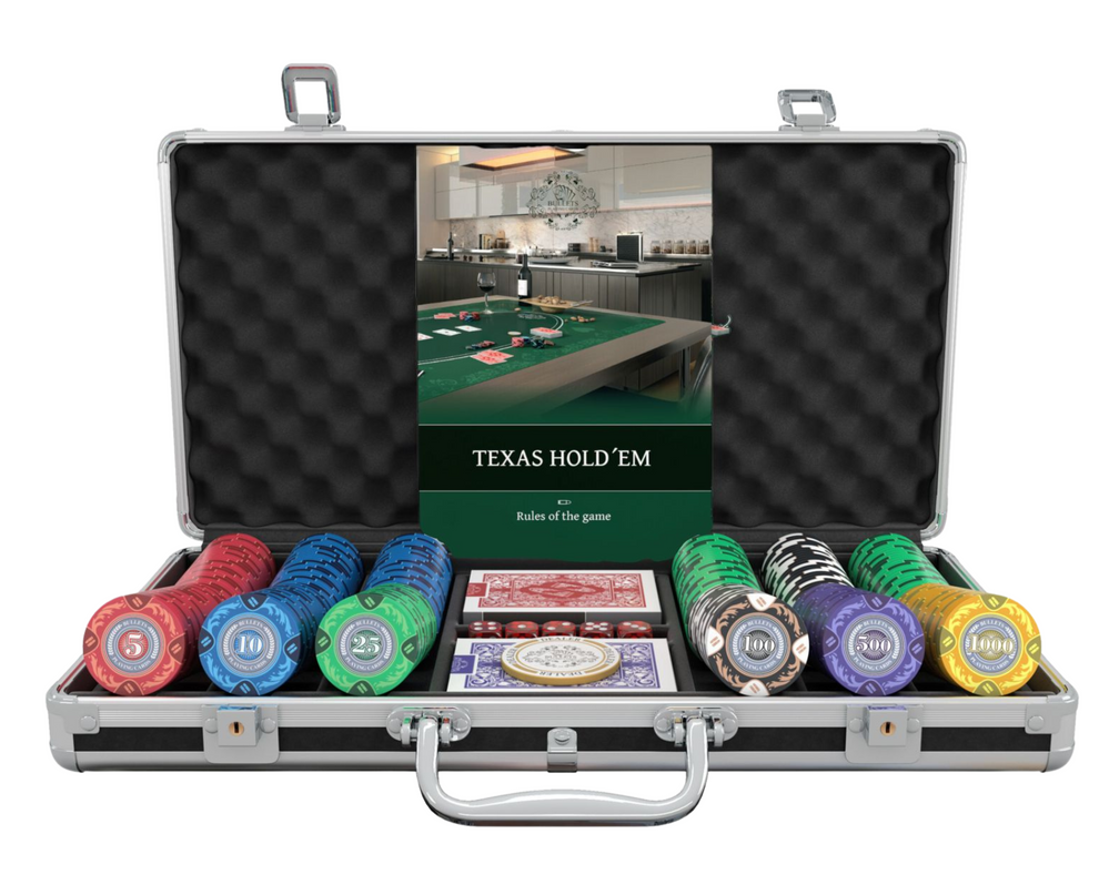 Poker Case with 300 Designer Clay Chips with Denominations – Bullets ...