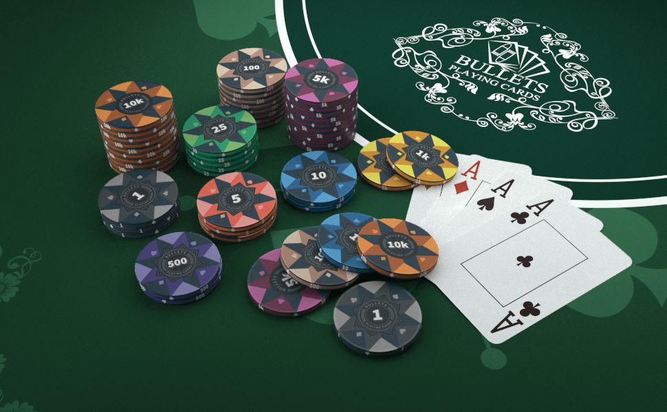 Bullet Card Ceramic Poker Chips “Paulie” with Denominations – 25 pcs | Bullets ...
