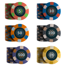 Load image into Gallery viewer, Ceramic poker chips &quot;Richie&quot; with values - role of 25 pcs