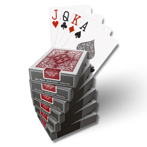 "Blackjack Deal" - 6x deck of cards of one color (red/blue) - Poker-Size - Jumbo Index