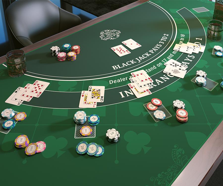 Blackjack Layout - Table Top Mat - Different Sizes