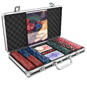 Poker case with 300 clay poker chips "Corrado" without values