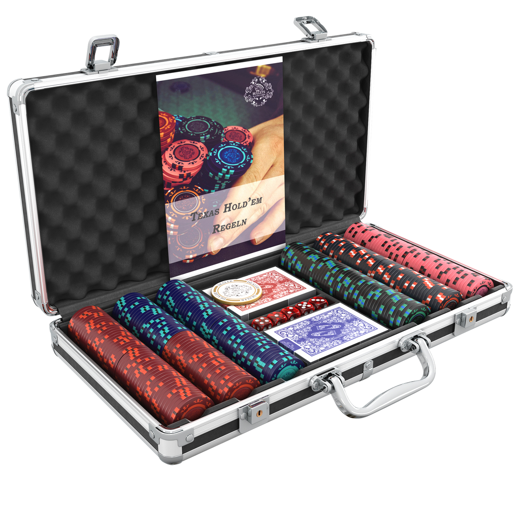 Poker case with 300 clay poker chips 