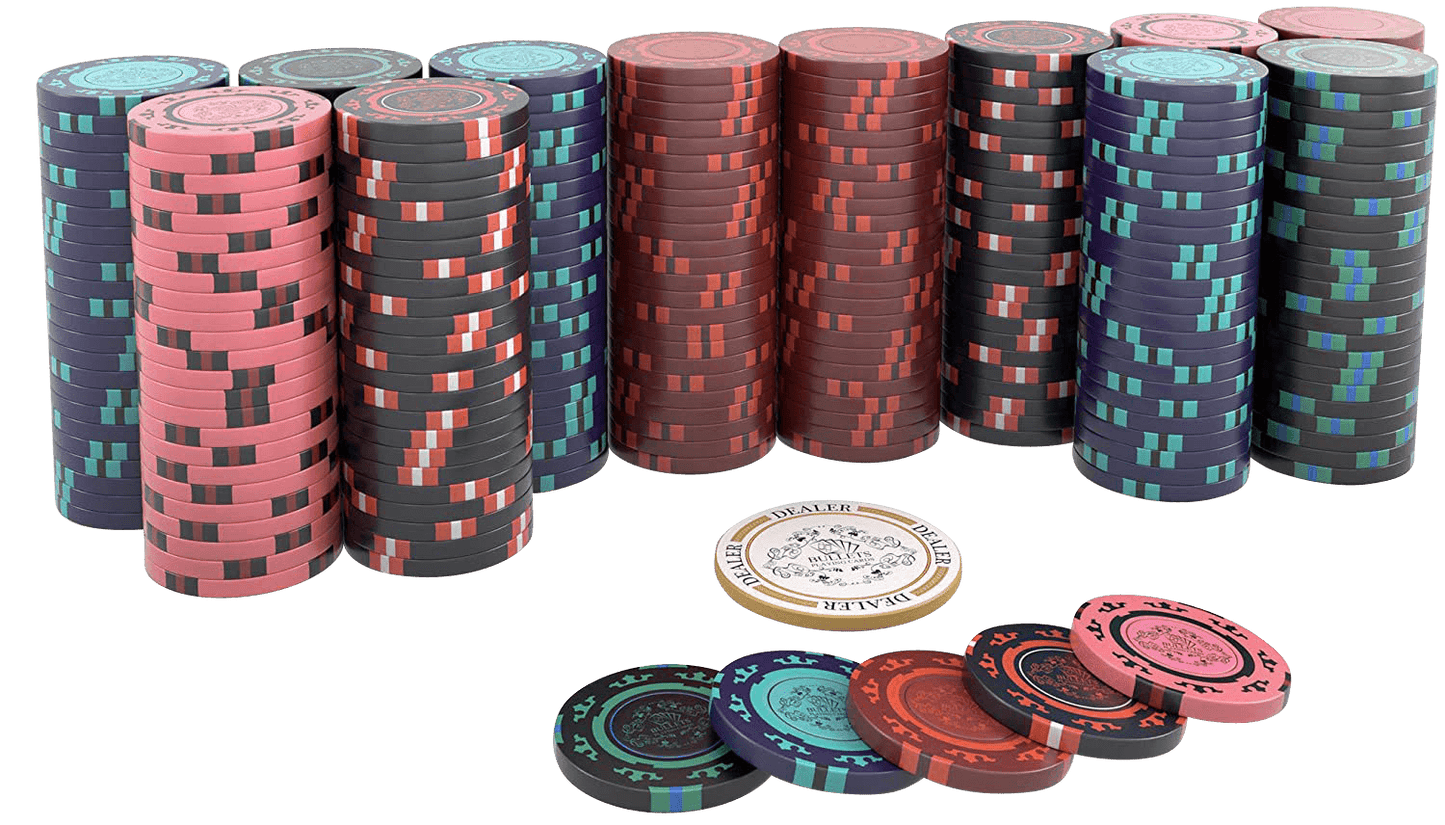 Clay Poker Chips "Corrado" without values - roll of 20 pcs