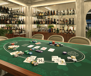 Poker mat 6'x30'', rectangular - casino design