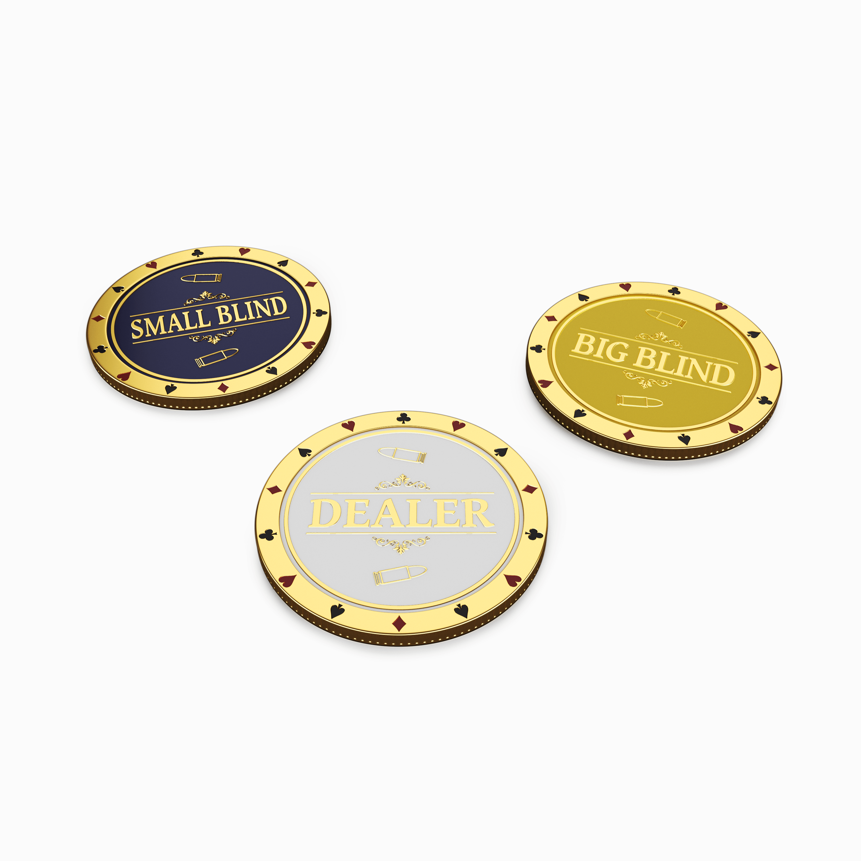 Nút Phỉnh, Chip Dealer, Big Blind, Small Blind , All In , Dùng Cho