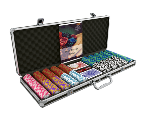 Poker case with 500 clay poker chips 