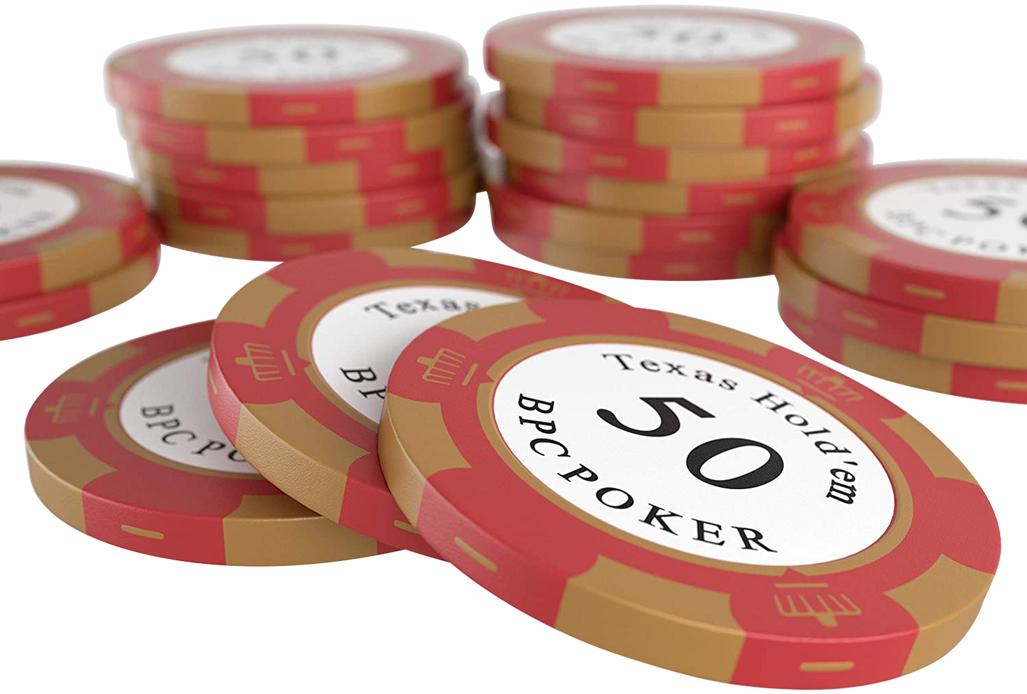 Clay poker chips "Carmela" with values - role of 25 pcs