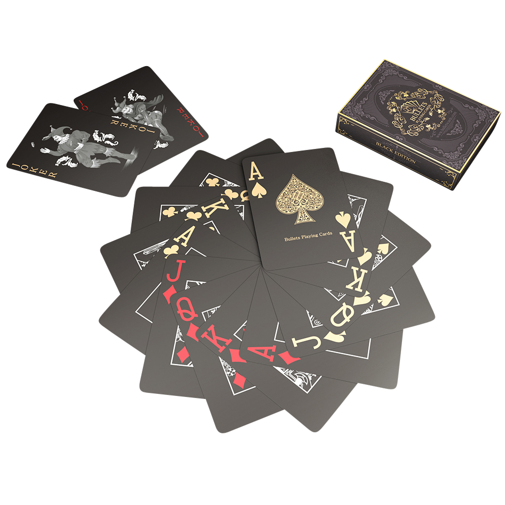 Bullet Card Plastic poker cards 'Black Edition' – Bullets Playing Cards (US)