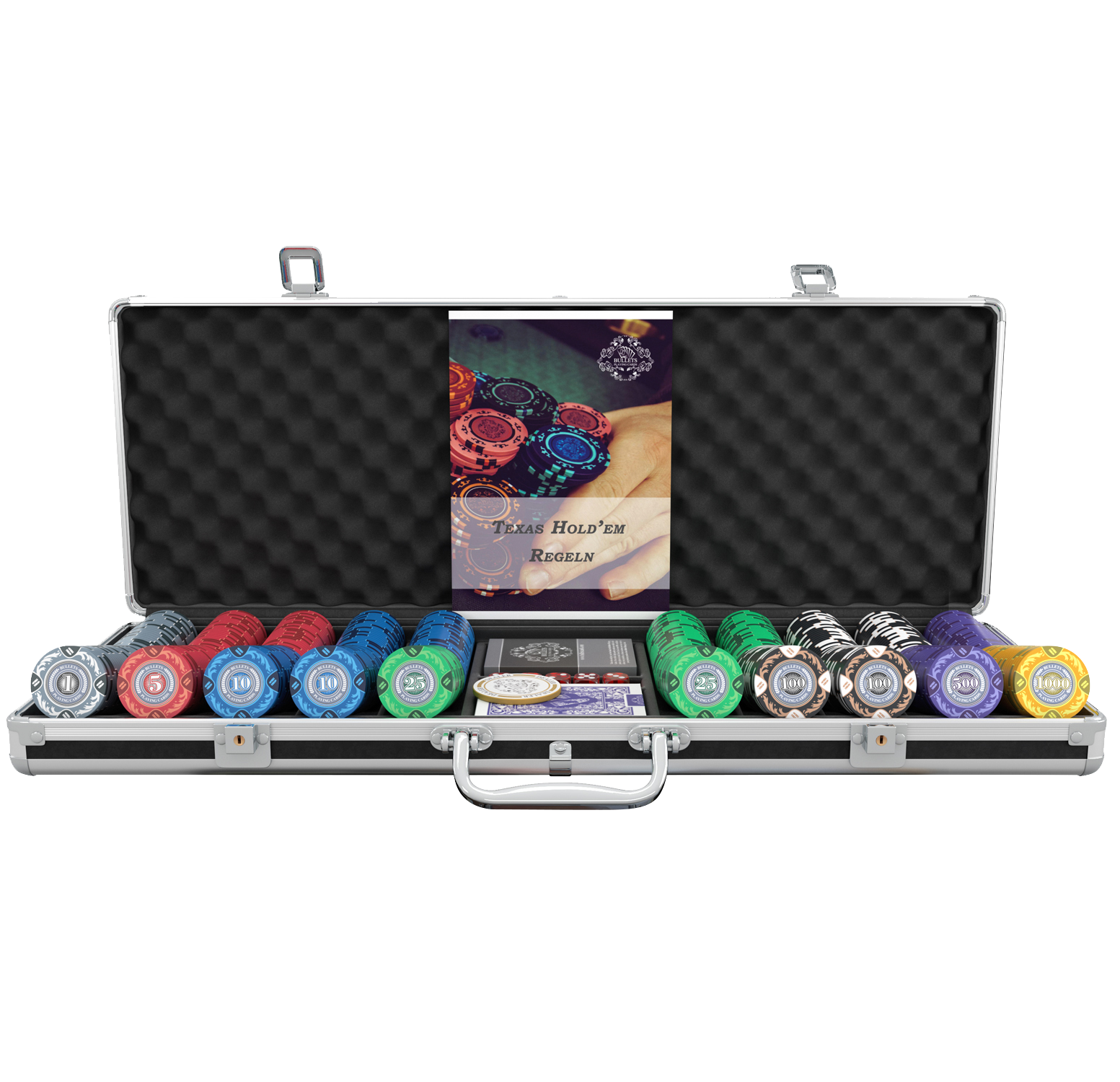Designer Poker Case Carmela- Deluxe Poker Set with 500 Clay Poker Chips,  Poker Rules Manual, Dealer …See more Designer Poker Case Carmela- Deluxe