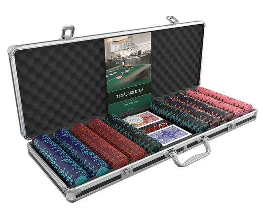 Poker case with 500 clay poker chips "Corrado" without values